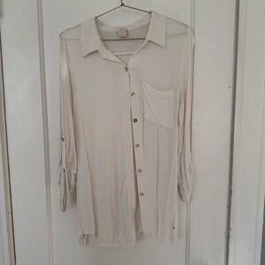 White button up cardigan